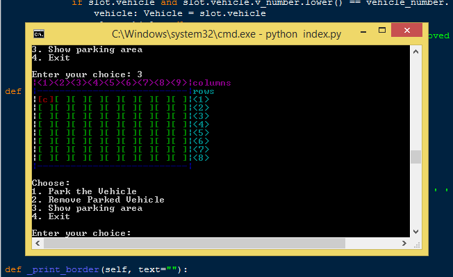 car parking system python code